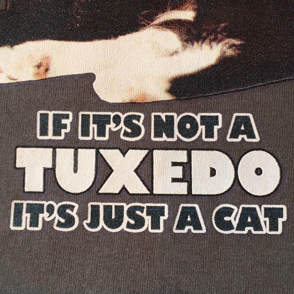 New, long sleeved, Tuxedo Cat t-shirt. Size M.